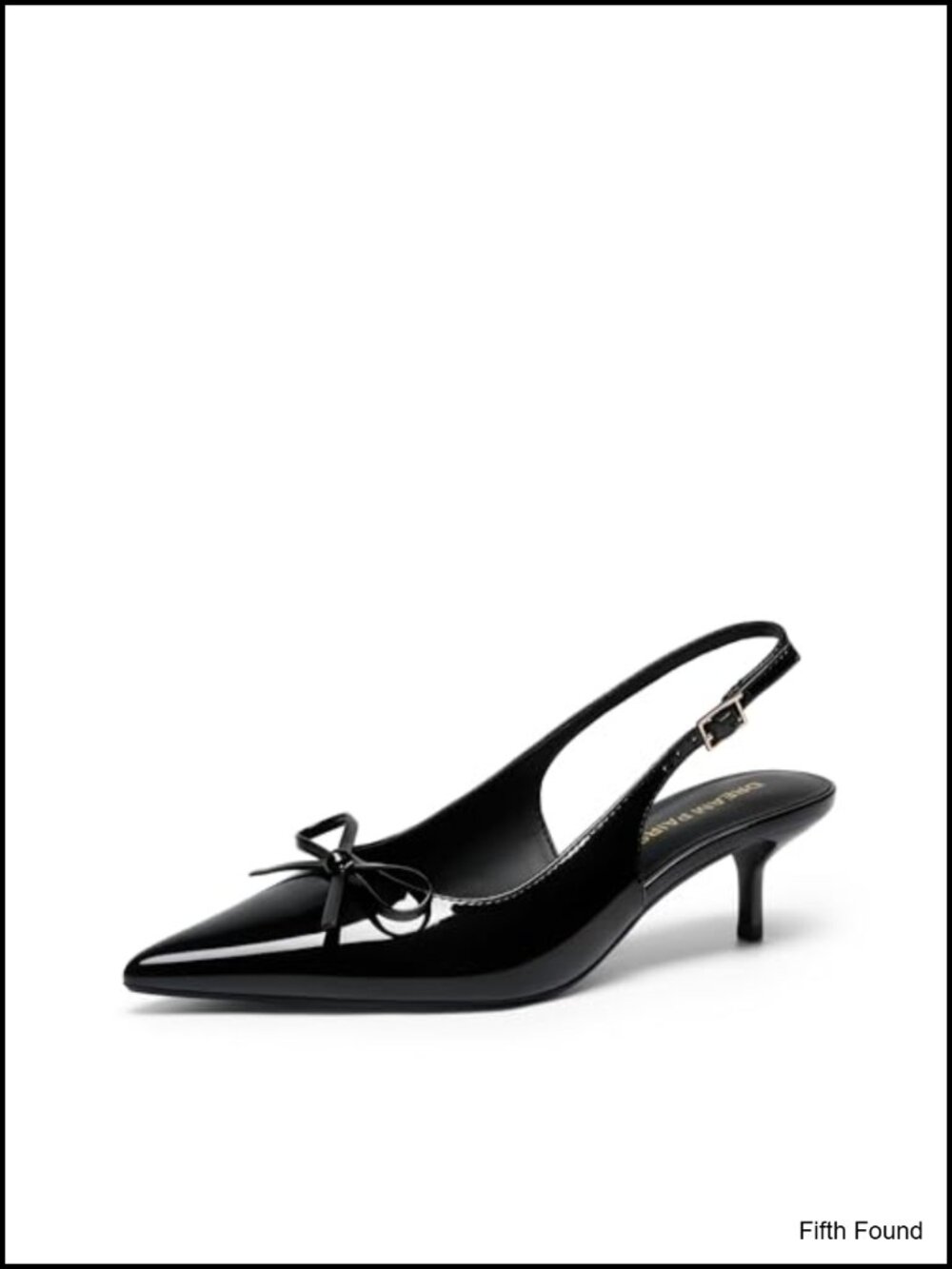 DREAM PAIRS Women's Slingback Kitten Heel Pointed Toe Pumps Faux Leather